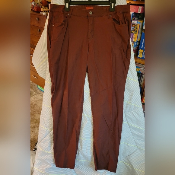 Dressbarn Woman 20 Rust Skinny Very Stretchy Pants - Picture 1 of 4